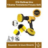 Mikasso Özel Banyo Küvet Duşakabin Araba Tekerleği Koltuk Yıkama 3'lü Matkap Ucu Temizleme Fırçası Seti - Çok Renkli
