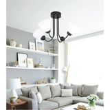 Mikasso Özel Tasarım Kıvrımlı Model Modern Avize Metal 4 E27 Siyah Salon / Oturma Odası - Çok Renkli