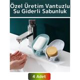 Mikasso Özel Üretim Banyo Mutfak Lavabo Su Giderli Küflenme Kuruma Koku Önleyici Vantuzlu Sabunluk 4 Adet Pl - Çok Renkli