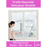 Mikasso Özel Üretim Tak Çıkar Tül Kesilebilir Cırt Bantlı 100*150 cm Toz Mutfak Balkon Pencere Sinekliği Tül