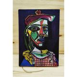 Mikasso Pablo Picasso - Kumaş Kapaklı Defter Bej Renk 14X20CM Sert Düz Çizgisiz Orta Boy Mor Okul Defterleri - Çok Renkli