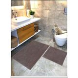 Mikasso Pamuk Dokuma Banyo Paspas Seti, Banyo Halısı Vera 2 Li Set 60X100 - 60X50 Kahve Pamuk Polyester Kahv - Çok Renkli
