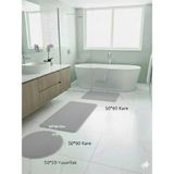 Mikasso Panyo Pelüş Kaymaz Tabandan Olüşmakta Paspas Seti 2li+3lü+4lü Çeşitlerde Ölçüler Polyester Gri - Çok Renkli