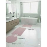 Mikasso Panyo Pelüş Kaymaz Tabandan Olüşmakta Paspas Seti 2li+3lü+4lü Çeşitlerde Ölçüler Polyester Pembe - Çok Renkli