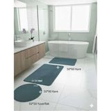 Mikasso Panyo Pelüş Kaymaz Tabandan Olüşmakta Paspas Seti 2li+3lü+4lü Çeşitlerde Ölçüler Polyester Turkuaz - Çok Renkli