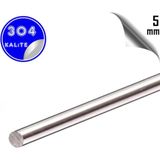 Mikasso Paslanmaz Çelik 304 Çubuk ( Mil ) Ø 5 mm (1 Metre) Paslanmaz Çelik
