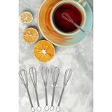 Mikasso Paslanmaz Çelik Çırpıcı Şeklinde 12'li Çay Kaşığı Modern Çay Kaşığı Mini Tel Yumurta Çırpıcısı Pasla