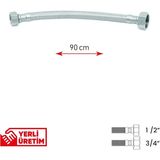 Mikasso Paslanmaz Çelik Flex Hortum 1/2 - 3/4 Kombi ve Tesisat Bağlantı Hortumu 60 cm