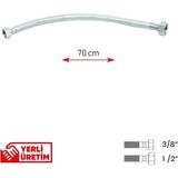 Mikasso Paslanmaz Çelik Flex Hortum 3/8 - 1/2 Batarya Ara Bağlantı Hortumu 70 cm