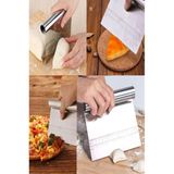 Mikasso Paslanmaz Çelik Hamur Kesici, Kazıyıcı ve Porsiyonlayıcı , Ölçülü 14.5 cm Saplı Masterchef Spatula Ç