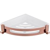 Mikasso Paslanmaz Çelik Köşe Banyo Rafı Sky Rose Gold ( Bakır Renk ) Şampuanlık 22 cm * 22 cm Krom Sarı - Çok Renkli