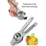 Mikasso Paslanmaz Çelik Limon Sıkacağı | Büyük Boy Metal Narenciye Presi | Limon & Portakal Sıkacağı Paslanm