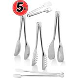 Mikasso Paslanmaz Çelik Lüx 5'li Maşa Servis Seti Pasta, Salata, Makarna, Izgara, Şekerlik Maşa Servis Seti