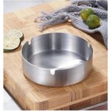 Mikasso Paslanmaz Çelik Mat Açık Yuvarlak Model Küllük Dekoratif Kül Tablası 10 cm Küllük Metal Metalik Yuva