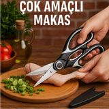 Mikasso Paslanmaz Çelik Ultra Keskinleştirilmiş Mutfak Makası PorfatifMakas Çok Amaçlı Balık Et Sebze Makası