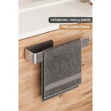 Mikasso Paslanmaz Çelik Yapışkanlı Havluluk Anında Kolay Montaj Vida Yok! Metalik