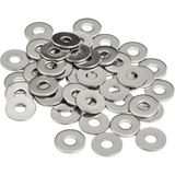 Mikasso Paslanmaz Geniş Pul Vida Pulu Metal Pul 50 Adet Delik Çap 10 mm Dış Çap 20 mm