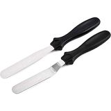 Mikasso Paslanmaz Metal 2li Pasta Sıvama Bıçağı - Spatula Seti Kek Kazıyıcı Krema Yayma, Pasta Dekorasyonu Ç