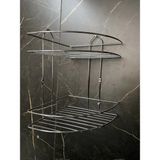 Mikasso Paslanmaz Metal Krom Ikili Köşe Banyo Köşeliği Şampuanlık Köşelik Banyo Rafı Krom Gümüş - Çok Renkli