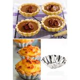 Mikasso Paslanmaz Mini Kek Kalıbı, Tart, Tartolet, Brownie Muffin Kalıbı 6 Adet Metal Metalik