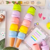 Mikasso Pastel Renk Dondurma Fosforlu Kalem 5li Külah Turuncu - Çok Renkli