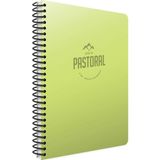 Mikasso Pastoral 17X24 60 Yaprak Plastik Kapak Spiralli Defter (3250) Kareli Açık Yeşil Sert Spiralli Kareli - Çok Renkli