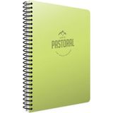 Mikasso Pastoral 17X24 96 Yaprak Plastik Kapak Spiralli Defter (3253) Çizgili Yeşil Yumuşak Spiralli Çizgili - Çok Renkli