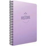 Mikasso Pastoral 17X24 96 Yaprak Plastik Kapak Spiralli Defter (3254) Kareli Mor Sert Spiralli Kareli 96 Yap - Çok Renkli