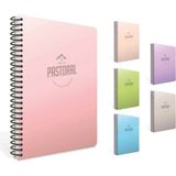 Mikasso Pastoral A4 120 Yaprak Kareli Spiralli Pp Plastik Kapak Defter (1 Adet) Sert Spiralli Kareli 120 Yap - Çok Renkli