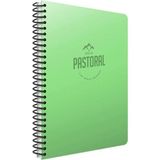 Mikasso Pastoral A6 80 Yaprak Kareli Spiralli Plastik Kapaklı Defter Sert Spiralli Çizgili Büyük Boy Yeşil O - Çok Renkli