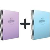Mikasso Pastoral Kareli Defter 17*24 96 Yaprak 2 Adet Sert Spiralli Kareli 96 Yaprak Orta Boy Turuncu Okul D - Çok Renkli