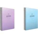 Mikasso Pastoral Spiralli A4 96 Yaprak Pp Kapak Defter Seti Kareli 2'li Sert Spiralli Kareli 96 Yaprak Büyük - Çok Renkli