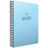Mikasso Pastoral Spiralli Defter A4 120 Yaprak Kareli Pp Kapak - Karışık Renk Yumuşak Spiralli Kareli 120 Ya - Çok Renkli