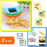 Mikasso Patates Dilimleyici Pratik + Kolay Patates Meyve Sebze Dilimleyici Doğrama Bıçağı - 2li Set L5L6L1 Ç
