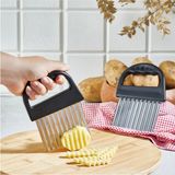 Mikasso Patates Dilimleyici Qlux Paslanmaz Çelik Patates Sebze Salatalık Dilimleyici L-00891 Siyah Çelik