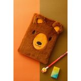 Mikasso Peluş Hatıra Günlük Anı Defteri Krop Notebook Seri Yumuşak Düz Çizgili Orta Boy Kahverengi Konsept D - Çok Renkli
