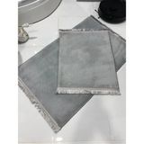 Mikasso Peluş Post Banyo Paspas Takımı Ikili Saçaklı Makinada Yıkanabilir Polyester Kalın (12 mm +) Gri - Çok Renkli