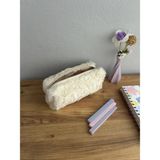 Mikasso Peluş Toskana Krem Fermuarlı Kalemlik Kalem Kutusu Astarlıdır Yıkanabilir Ölçüleri 19-7-6cm - Çok Renkli