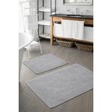 Mikasso Peluş Yıkanabilir Gri Kaymaz Taban 2'li Banyo Paspası Takımı (50X80 50X40) Polyester Gri - Çok Renkli
