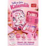 Mikasso Pembe Kabartmalı Bölmeli Kalemlik 1 Adet P-5984 Kız Çocuk Okul Kalem Kutusu 3 Boyutlu Fermuarlı Hedi - Çok Renkli