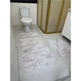 Mikasso Pembe Kaymaz Taban Klozet Takımı 60 x 100 3 Lü Takım Polyester Pembe - Çok Renkli