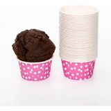 Mikasso Pembe Puantiyeli Muffin Kek Kapsülü 50LI - V Kağıt Pembe