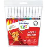 Mikasso Pensan 12'li Keçeli Kalem 12 Renk Keçe Uçlu Kalem Sarı - Çok Renkli