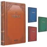 Mikasso ' Pera Iplik Dikişli Deri Kapak Defter ( 17*24 )-160 Yaprak Düz (Stand) Karton Düz Çizgili 160 Yapra - Çok Renkli