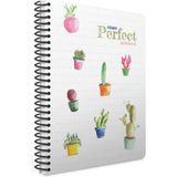 Mikasso Perfect 19*26 80YP. 4 Adet Kareli Karton Kapak Defter Karton Spiralli Kareli Orta Boy Beyaz Okul Def - Çok Renkli
