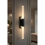 Mikasso Perla Modern Siyah Günışığı Ledli Pilli ve Elektrikli 40 cm Duvar Apliği 1 Adet Duvar Aplik Metal Si - Çok Renkli
