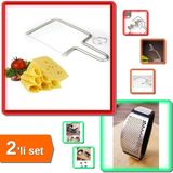 Mikasso Peynir Kesme Teli + Yeni Sarımsak Ezici Paslanmaz Çelik Garlic Press - 2li Set Y4G7H6 Çelik
