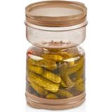 Mikasso Peynir Turşu Zeytin Saklama Kabı 1250 ml Kum Saati Turşu Saklama Kabı Süzgeçli Zeytin Saklama Kabı P