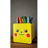 Mikasso Pikachu Desenli Kalemlik | Sevimli Masaüstü Organizer | Çocuk ve Ofis Hediyelik Plastik Sarı - Çok Renkli