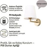 Mikasso Pilli Duvar Apliği,abajur Ledli Gold Modern Kablosuz Yatak Odası Banyo Ayna Yanı LAMBA,PILL-3702-A K - Çok Renkli